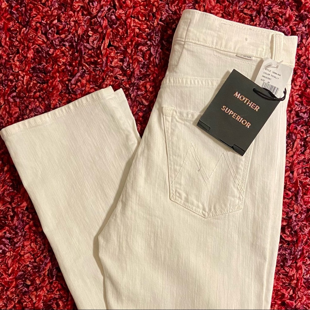 MOTHER High Waisted Hiker Hover White Jeans Size 24 FREE SHIPPING